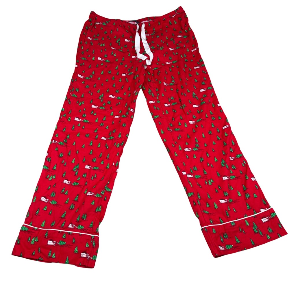 Vineyard Vines Mens Red Christmas Whale Tree Pajama Pants Medium Holiday Lounge